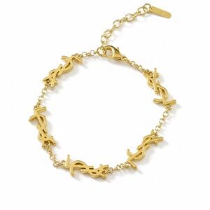 Gold Chain Logo Bracelet Inspired